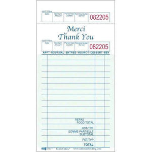 NCCO International - 3.5" x 6.75" Medium Single Guest Check, 1000/Pk - 23617