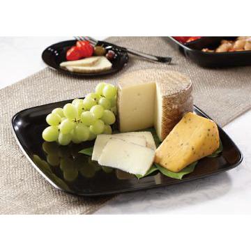 Sabert - Mozaïk Black PP 14" Square Platter with Clear Dome Lid, 25/Cs - C9314