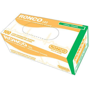 RONCO - Medium Tan Latex Gloves, 100/bx - 8133