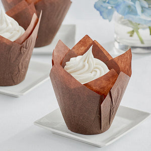 Enjay Converters - 2" x 6.75" x 6.75" Tulip Chocolate Bake Cup - DRF2208230