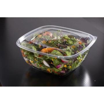 Sabert - 32, 48, 64 Oz Clear Flat Lid for Large Square Bowls, 150/Cs - 51900B150