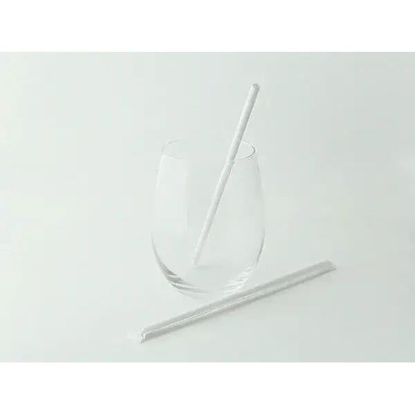 Packnwood - 7.75" White Wrapped Paper Straw, 3000/Cs - 210CHP19WHW