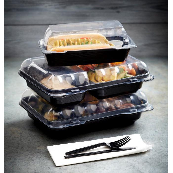 Pactiv Evergreen - ClearView SmartLock OPS Snackbox 10.75" x 8" x 3.25" 2 Compartment, 100/Cs - YEH891120000