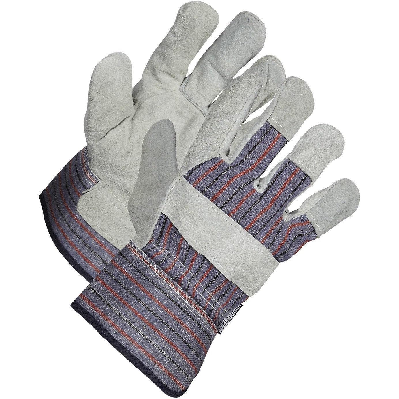 Forcefield - Split Leather Patch Palm Work Safety Gloves with Denim Back and 2.5" Safety Cuff - 015-02525