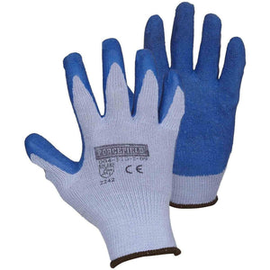 Forcefield - Size 9 Latex Palm Coated With Blue Crinkle String Knit Work Gloves - 004-310-I-09