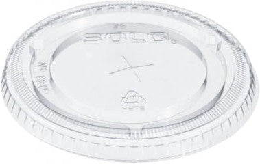 Dart Container - 20 Oz Clear Flat Lid Straw Slot fits Plastic Cups , 1000/Cs - 624TS