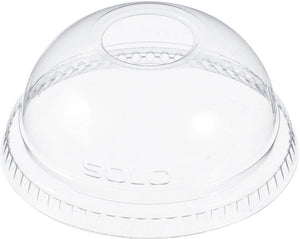 Dart Container - 12 Oz Clear Dome Lid 1" Hole fits Plastic Cups, 1000/Cs - DL140N
