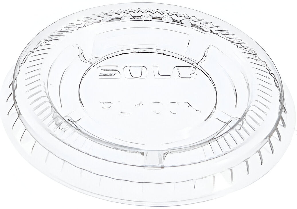 Dart Container - Solo Ultra Clear Souffles PET Flat Lid Fits 325PC, 400PC, 400PCBLK, 550PC Plastic Portion Cups , 2500/Cs - PL4N