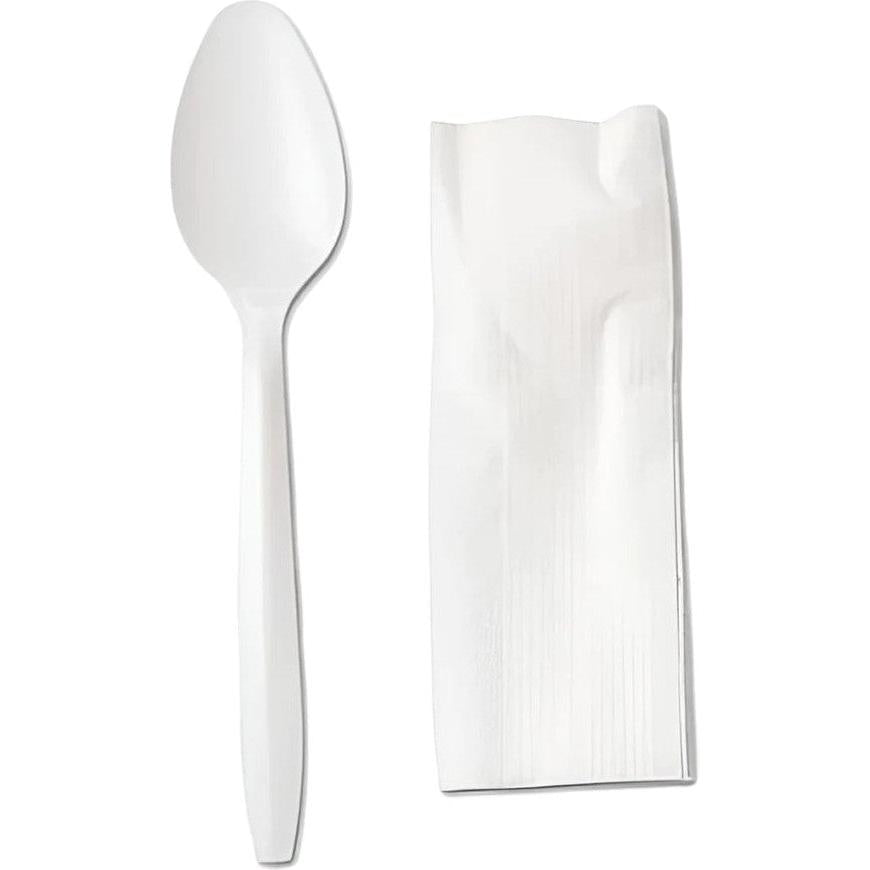 Sanfacon - 2 PC Cutlery Kit Knife, Teaspoon, Napkin, 500/Cs - 828465 (Special Order Item)