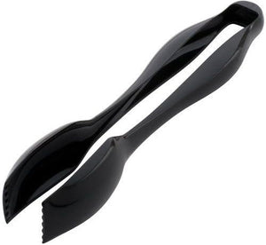 Sabert - 10" Black Plastic Salad Serving Tongs, 36/Cs - UBK36T