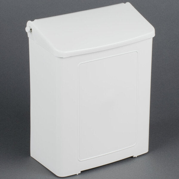 Rochester Midland RMC White Plastic Wall-Mount Feminine Sanitary Disposal Dispenser, Each - 25125200