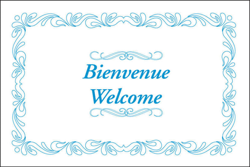Sanfacon - 9" x 13" Blue Welcome Printed Placemats, 1000/Cs - 001112