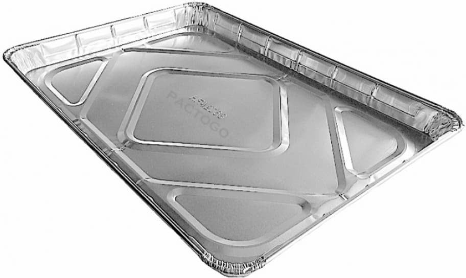 HFA - 16.44" x 11.63" x 1.25", 116 Oz 1/2 Sheet Full Curl Foil Cake Pan, 100 Per Case - 2063-55