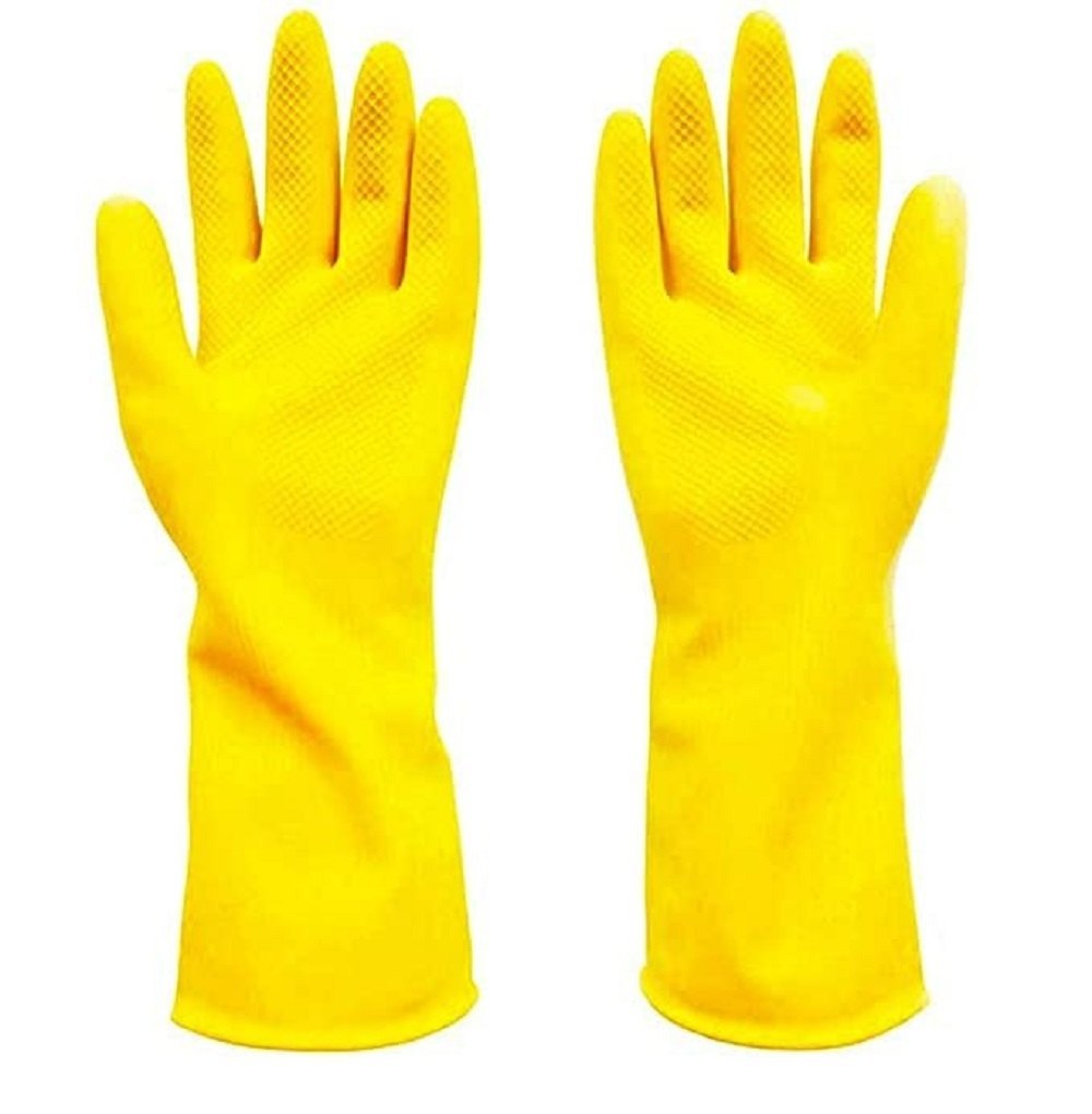 Ambitex Medium Yellow Rubber Gloves, 12 Pair/Pk - 352611