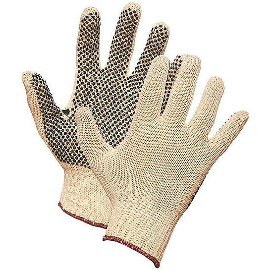 Forcefield - Medium String Knit Cotton Work Gloves With PVC Dots on Palm - 004-01876-08