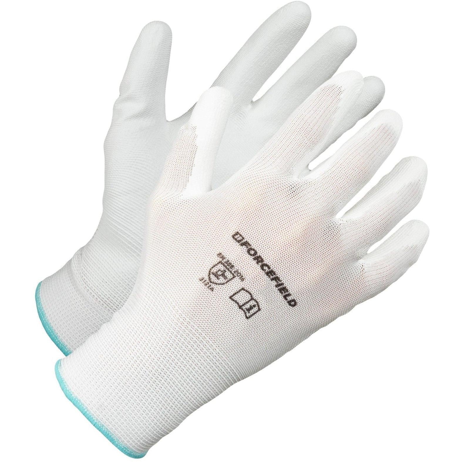 Forcefield - Extra Large White Nylon Polyurethane Palm Coated Glove - 004-134-10-WHT