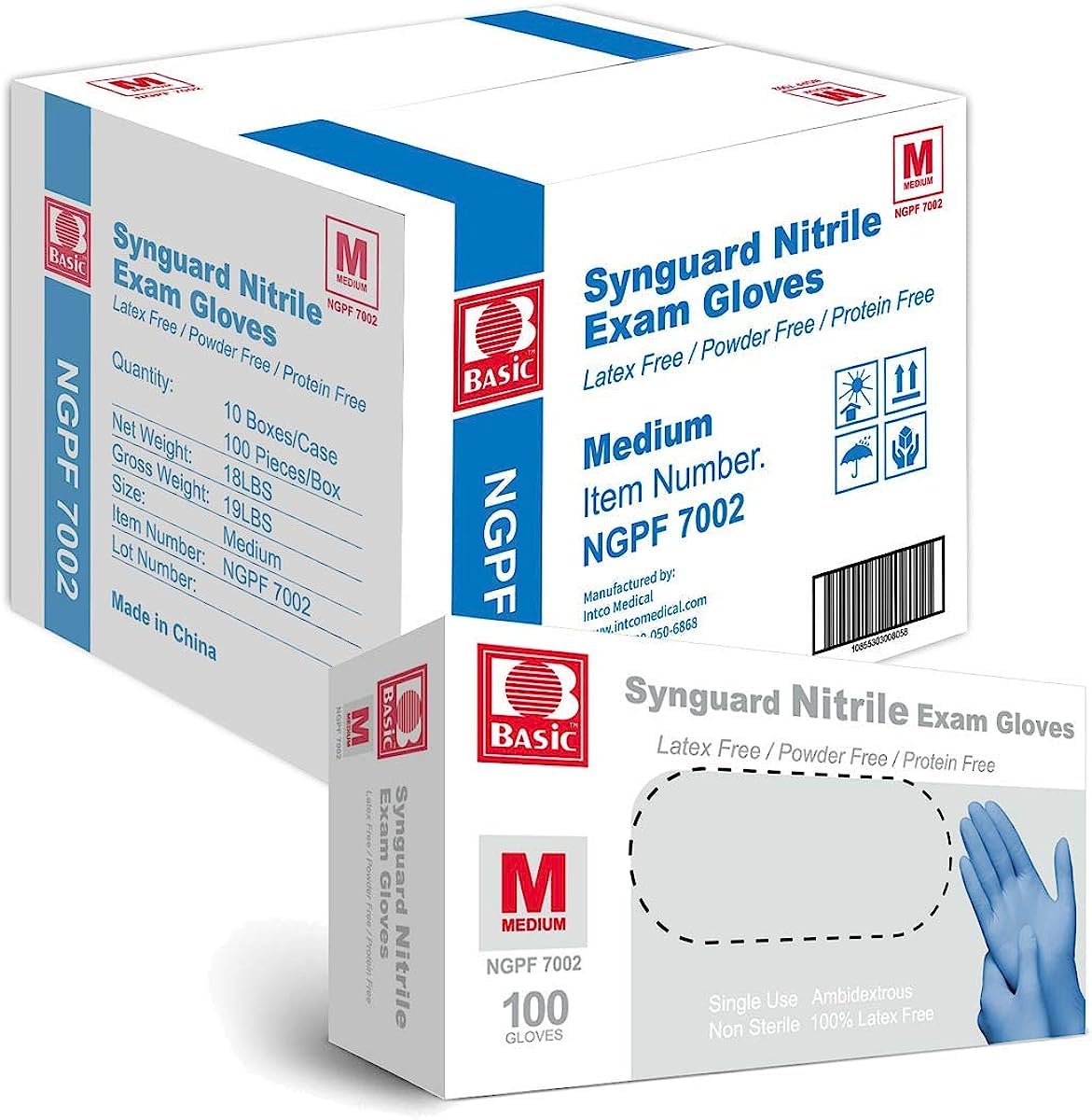 RiteTouch - BASIC Medium PF Nitrile Gloves, 100/bx, 10bx/cs - 352798