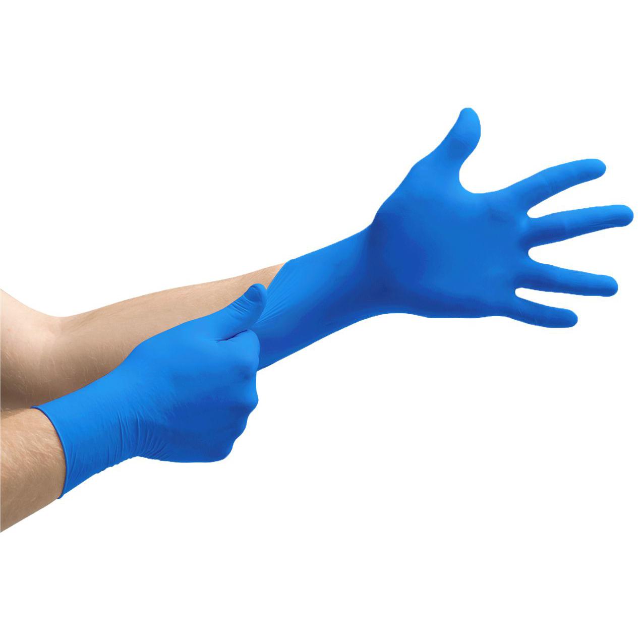 RiteTouch - 12" HONGRAY X-Large PF Nitrile Gloves with Extended Cuff Sky Blue(Light Blue), 100/bx, 10bx/cs - NEGPF2004