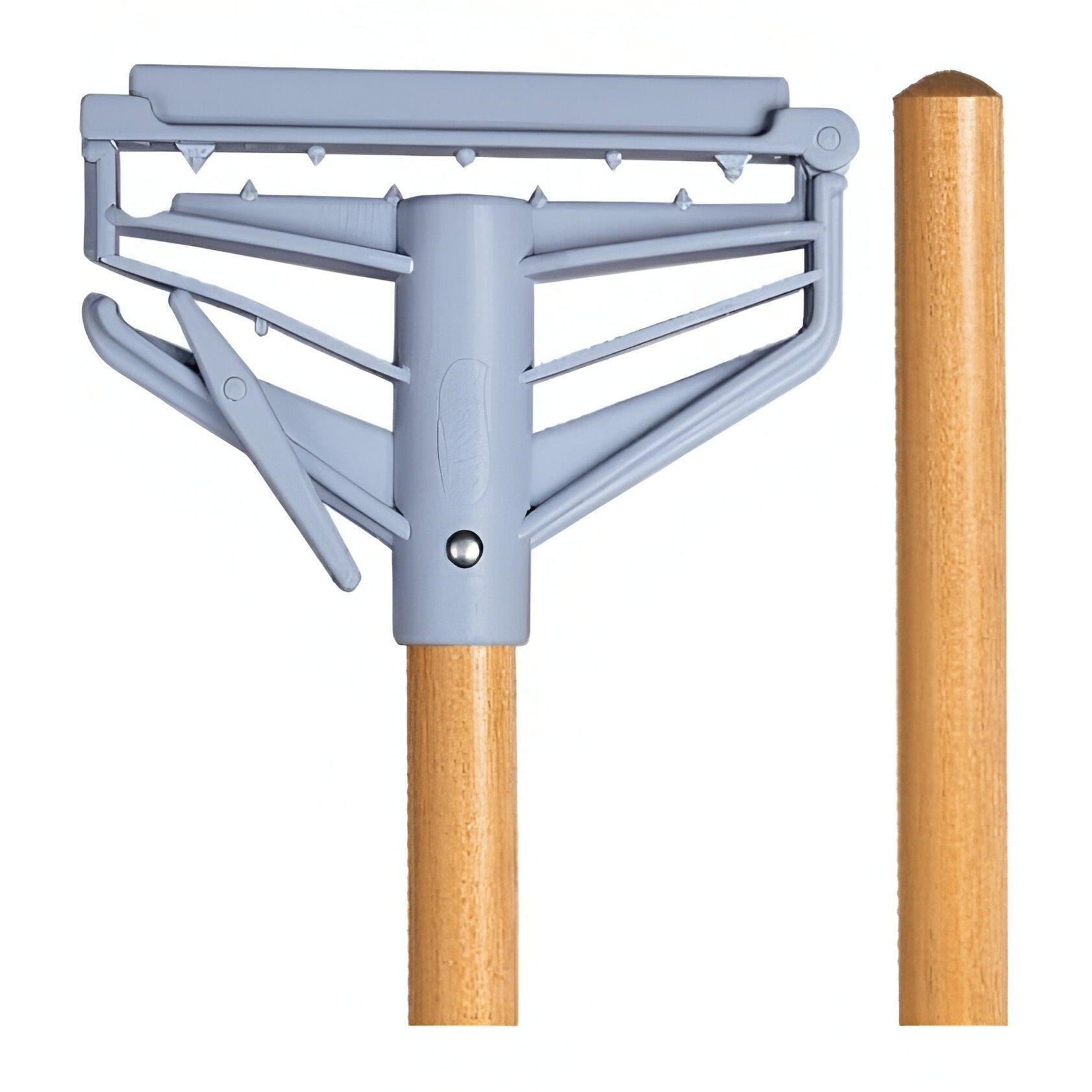 Vileda Professional - 60" Grey Snap-N-Go Wood Mop Handle, 12/Cs - 134756