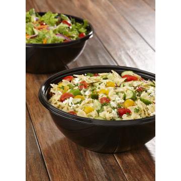 Sabert - 160 Oz Plastic Black Round Catering Bowls, 50/ Cs - 92160A50