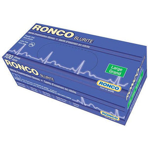 RONCO - X-Large Blue Nitrile Powder-Free Blurite Gloves, 100/bx - 999