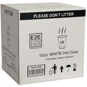 YesEco - 10 Oz White Paper Coffee Hot Cup, 1000/Cs - HOT10W