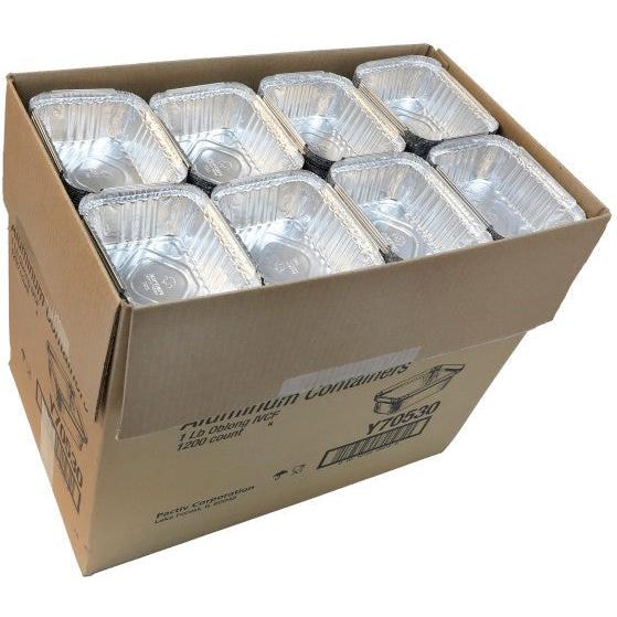 Pactiv Evergreen - 1 lb Oblong Aluminum Takeout Container, 200/Cs - Y70530