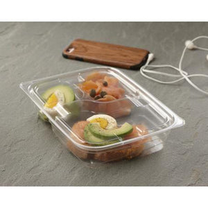 Sabert - Clear Lid for 36 oz. Two-Compartment and 26 oz. Three-Compartment Large Snack Box, 300/cs - 584620B300N