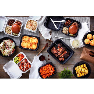 Pactiv Evergreen - 6 x 6 x 3" White, MFPP Hinged Lid Container, 400/cs - YCN806000000