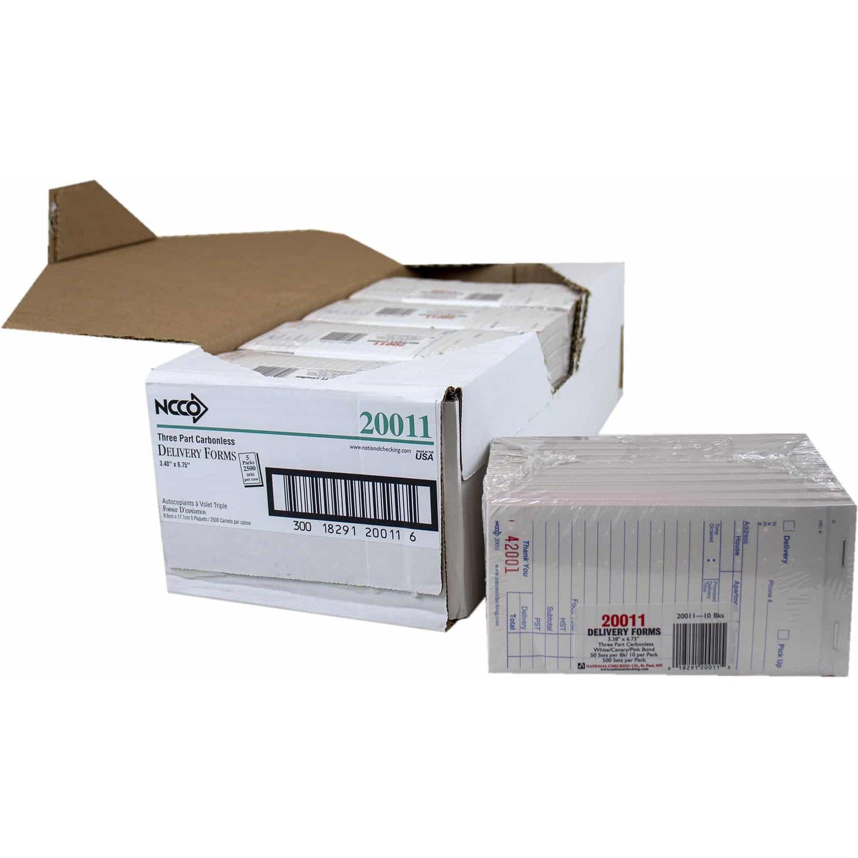 NCCO International - 3.5" x 6.75", 3-Part Medium Carbonless Guest Check, 10/Pk - 20011