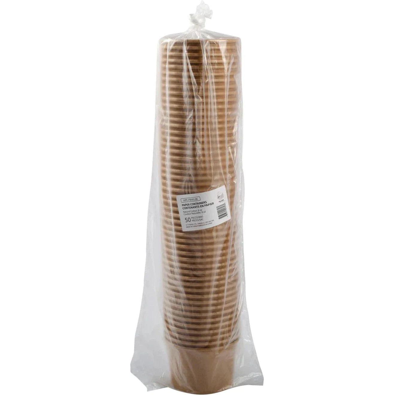 Hy-Pax - 8 Oz Paper Kraft Container, 20/50/Pk - HPE-PBWL08