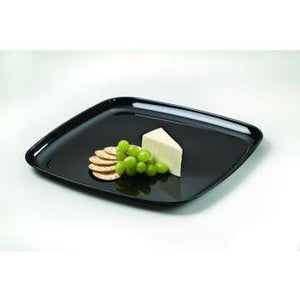 Sabert - Mozaïk 12" Black Square Platter with Clear Dome Lid, 25/Cs - C9312