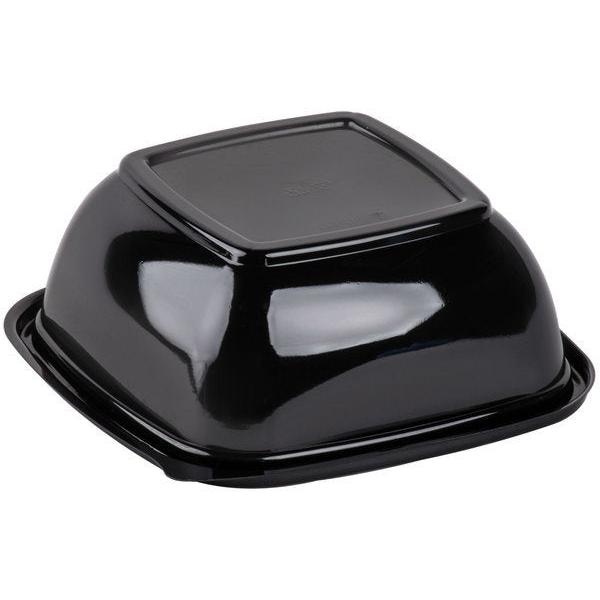 Sabert - 12 Oz Black Square Plastic Containers - 500/cs - 95012B500