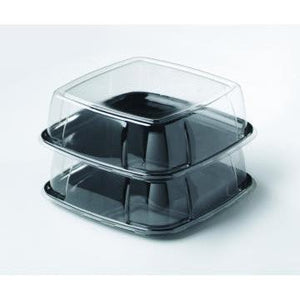 Sabert - Mozaïk 14" Plastic Black Square Platter, 25/Cs - 9314