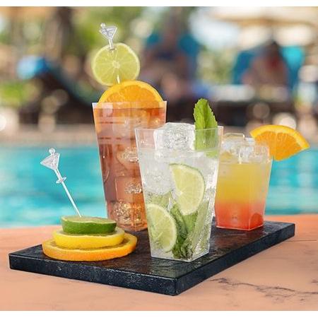 Fineline Settings - 12 Oz Clear Plastic Square Tumbler, 168/cs - 1112-CL