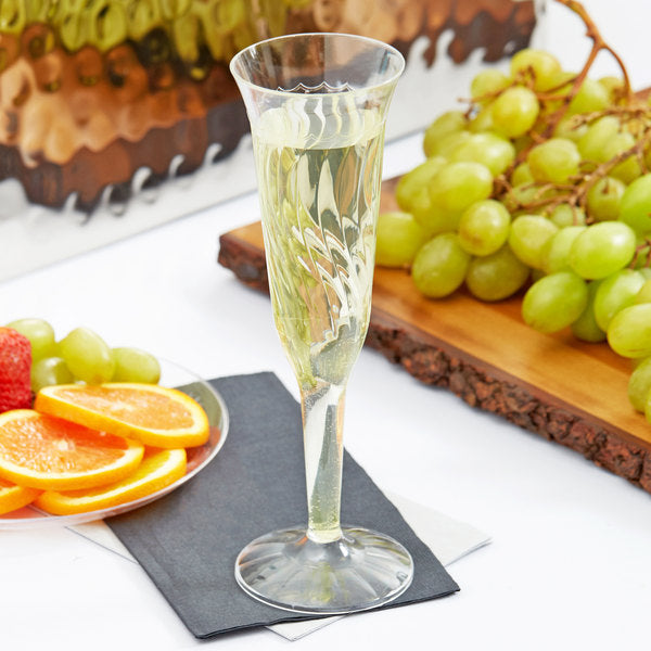 Fineline Settings - 5 Oz Clear Plastic Champagne Flute, 8 x 12/cs - 2106