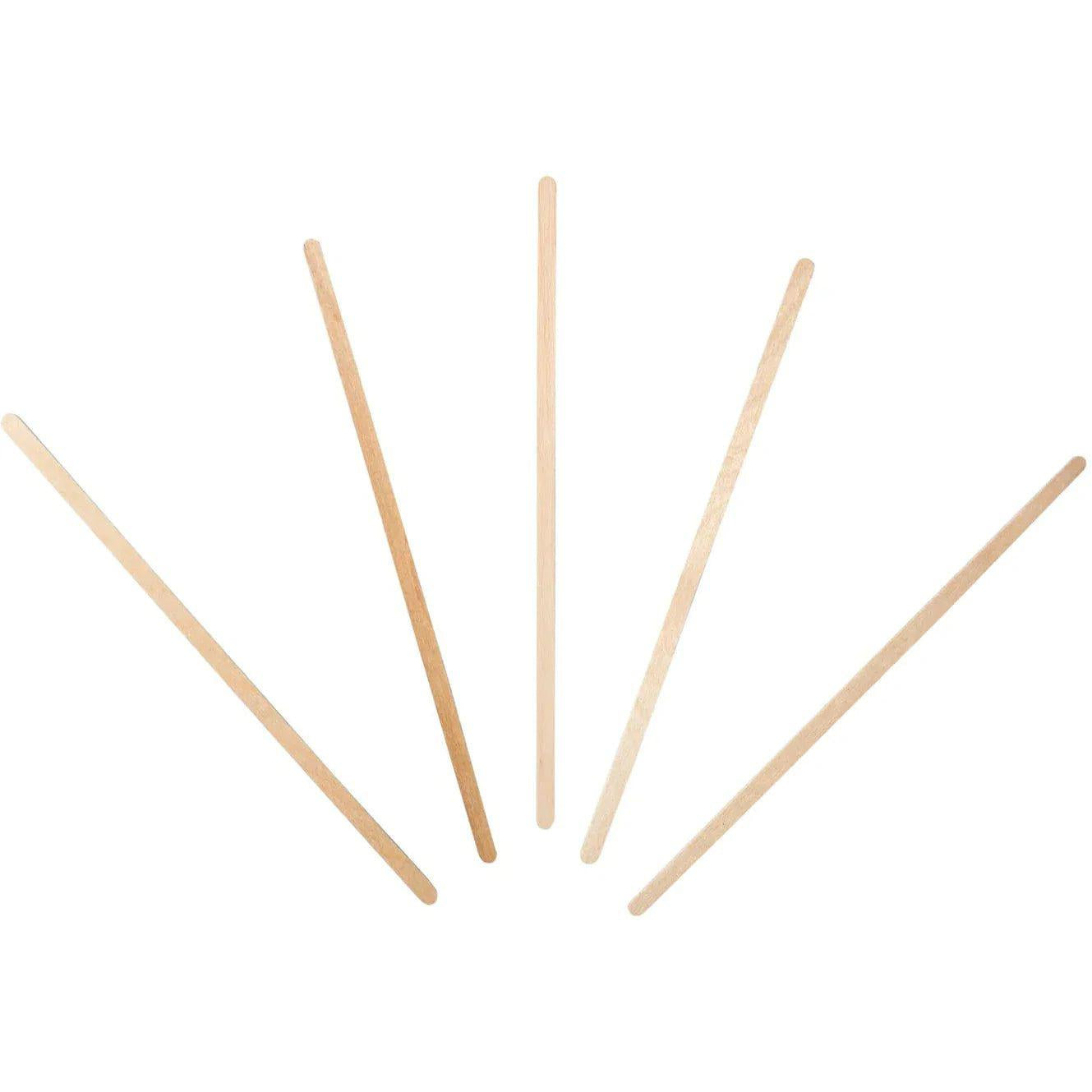 Hy-Stix - 7" Wooden Round End Coffee Stirrers , 1000/Box - 80-414C