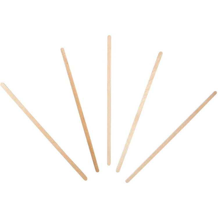 Hy-Stix - 7" Wooden Round End Coffee Stirrers , 1000/Box - 80-414C