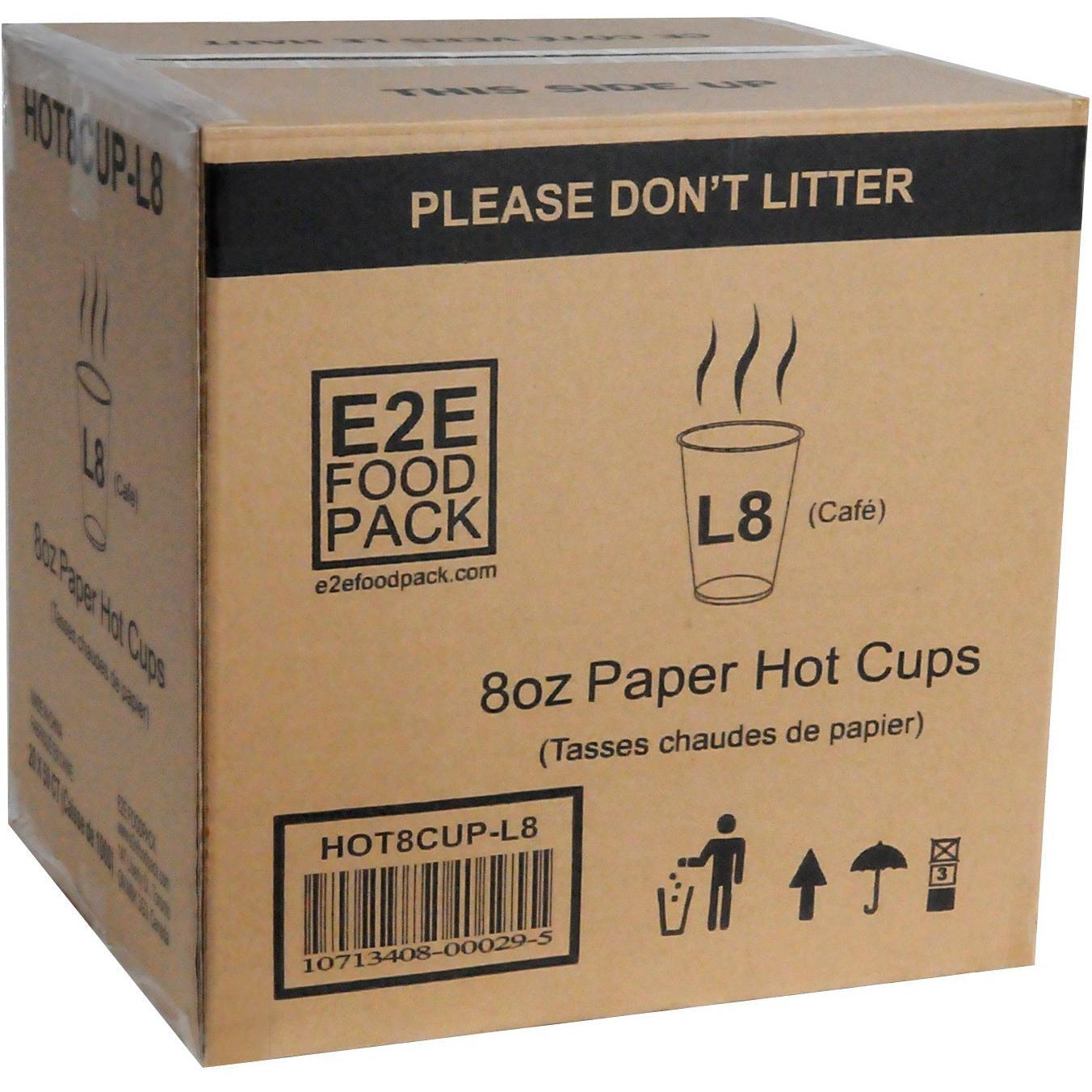 YesEco - 8 Oz Paper Coffee Hot Cup, 1000/Cs - HOT8CUP-L8