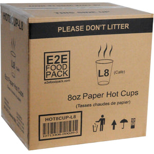 YesEco - 8 Oz Paper Coffee Hot Cup, 1000/Cs - HOT8CUP-L8