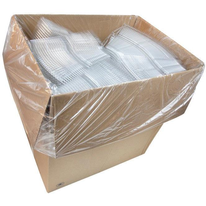 Pactiv Evergreen - 6 x 6 x 1.875" General Hinged Bakery Container with Button - TV0200NP