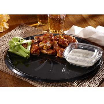 Sabert - 12" Sturdiware Black Plastic Platter, 36/Cs - 9012