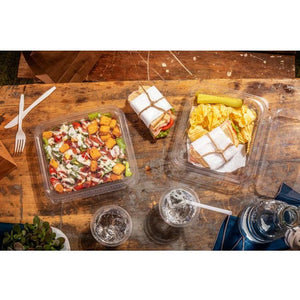 Pactiv Evergreen - 20 oz. Clear, Tamper Evident Recycled Plastic Hinged Deli Container, 234/cs - TEHL7X620