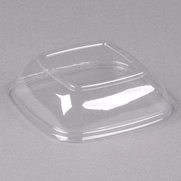 Sabert - 12 Oz Clear Square Plastic Bowls with Lid Combo, 250/Cs - C15012B250