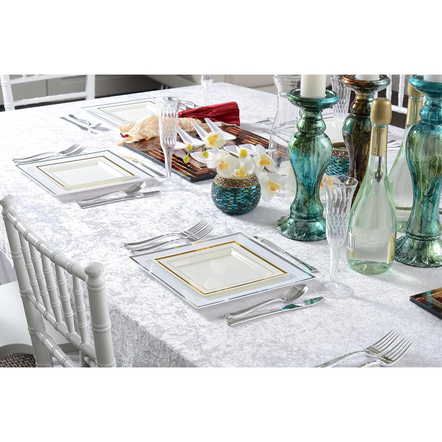 Fineline Settings - 10" Square Plastic Dinner Plate, 10 X 12/cs - 5510-BO