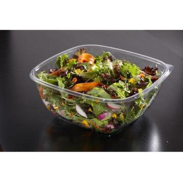 Sabert - 64 Oz Clear Square Plastic Bowl with Lid Combo, 75/Cs - C19064B75