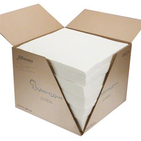 Midwest Specialty Products - 16" x 16" White Airlaid Flat Napkin, 1000/cs - 40029