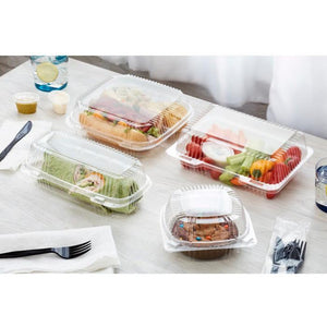 Pactiv Evergreen - 8" SmartLock® Hinged Lid 3-Compartment Container Clear, 200/cs - YCI811230000