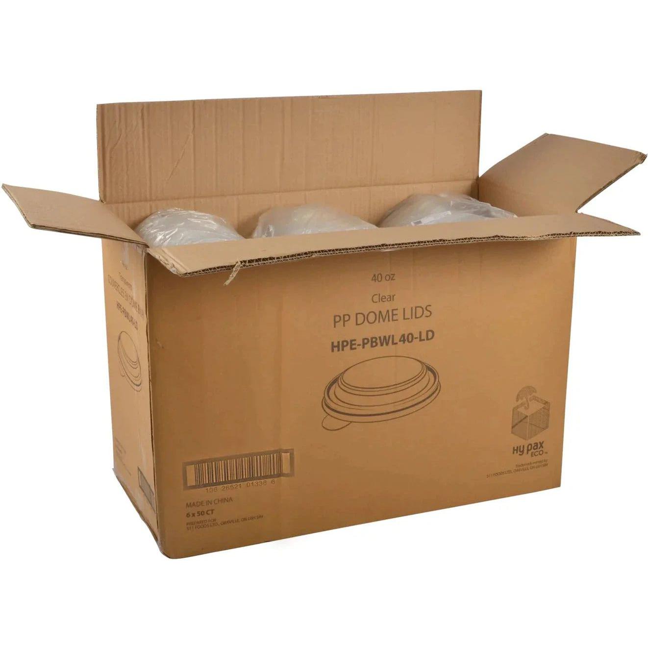 Hy-Pax - PP Dome Lid For 40 Oz Bowl, 50 x 6/Cs - HPE-PBWL40-LD