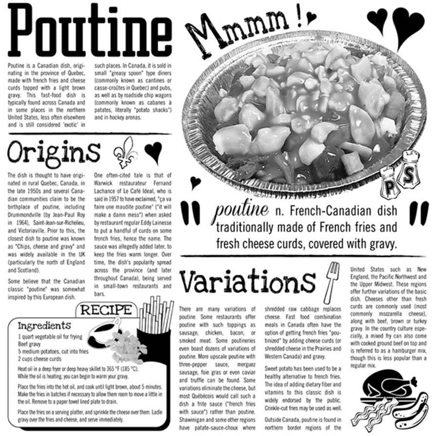 Sanfacon - 12.5" x 12.5" x 2.5" Printed Poutine English Sheets, 1000/cs - 172060